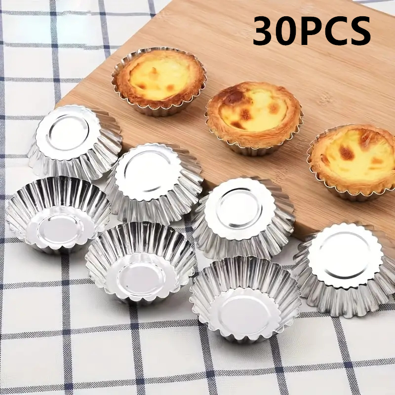 Commercial Kitchen Accessories - Reusable Aluminum Egg Tart Molds Cookie