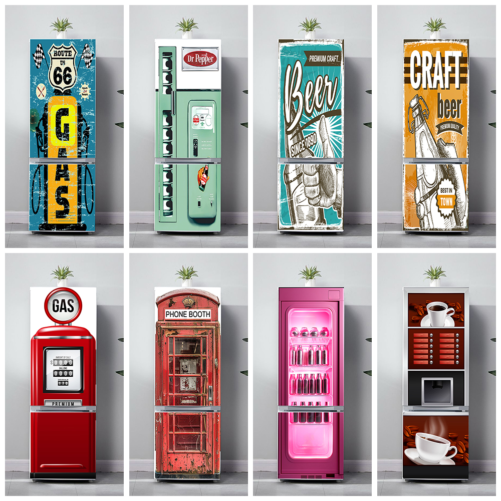 Retro Phone Booth Printed Refr - Commercial Kitchen Wall 리뷰 및 가격