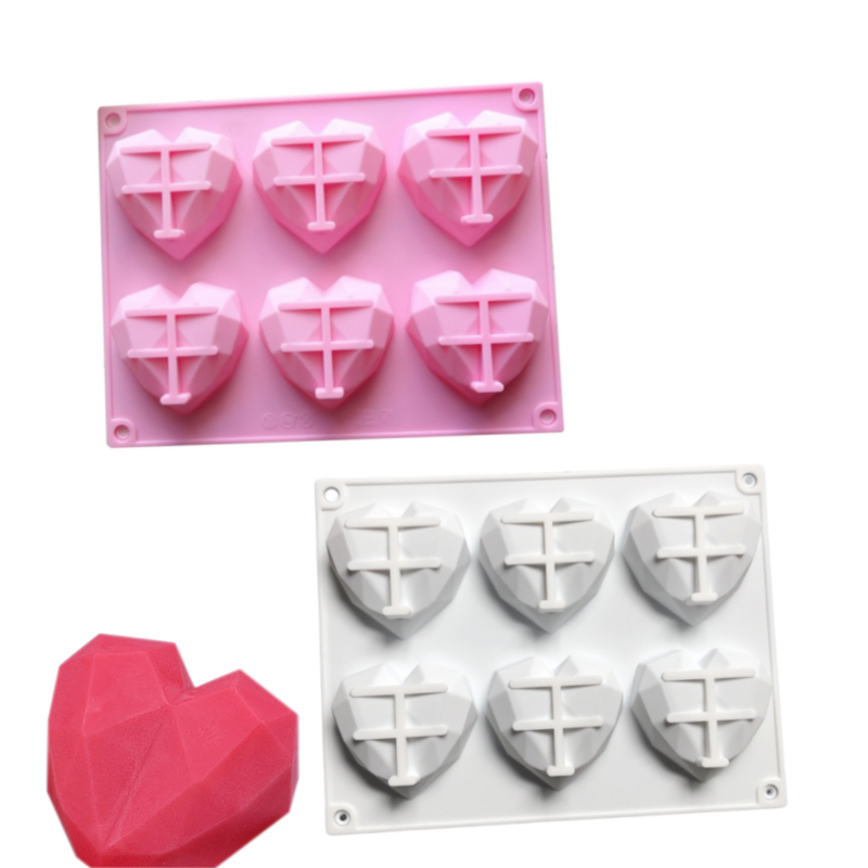 Commercial Kitchen Accessories - 3D 6 Cavity Diamond Love Silicone