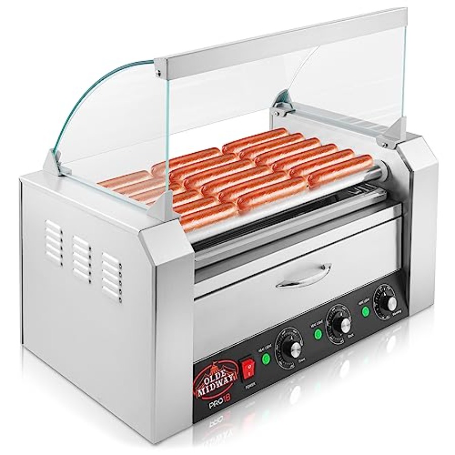 Hot Dog Roller Grill - Electric 18 Hot Dog 7 Roller