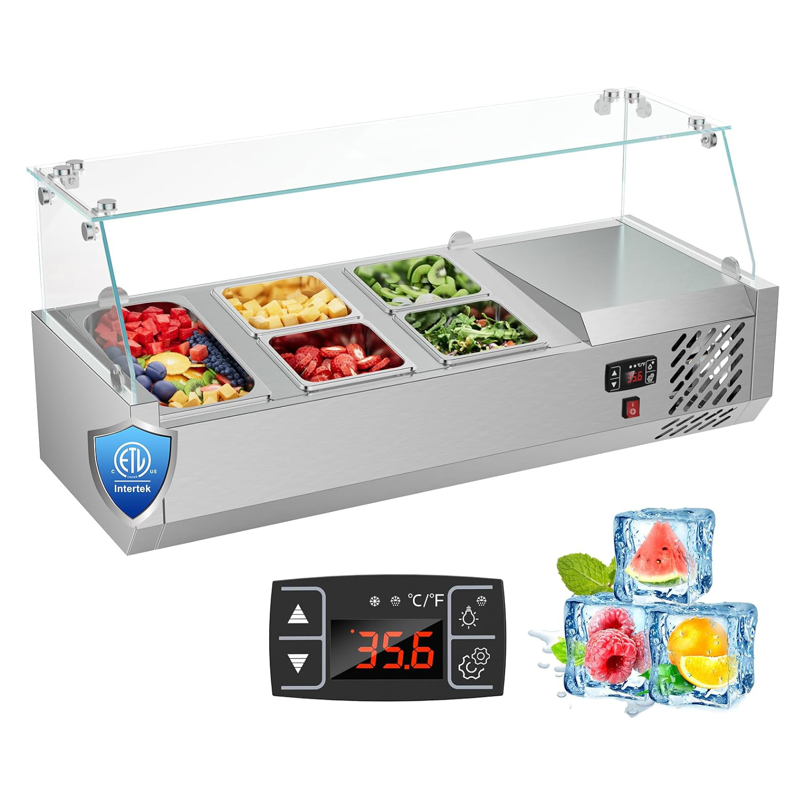 Refrigerated Display Case - ETL Certified 40 inch Sandwich Salad