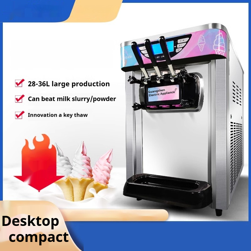 Soft Serve Ice Cream Machine - Commercial Ice Cream Machine 2600W, Auto