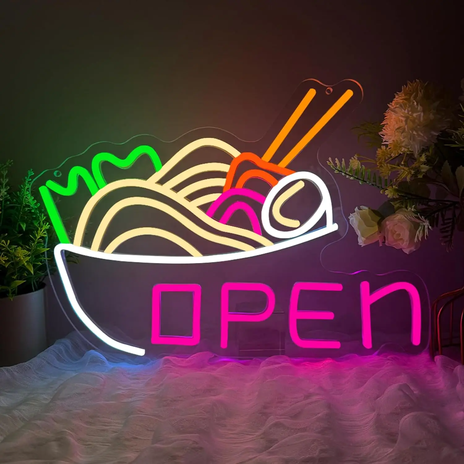 Commercial Kitchen Japanese - Ramen Bowl Neon Light Open LED