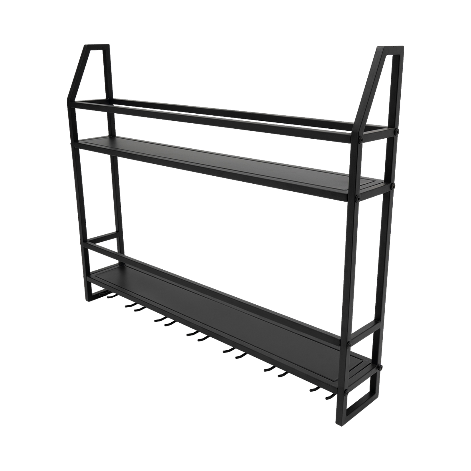 Commercial Kitchen Organiser - Double-layer Wine Rack Wall-Mounted Glass Holder