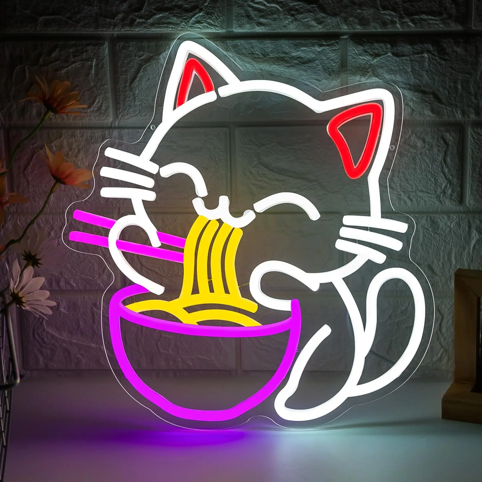 Commercial Kitchen Japanese - Fortune Cat Ramen Neon Sign Japanese