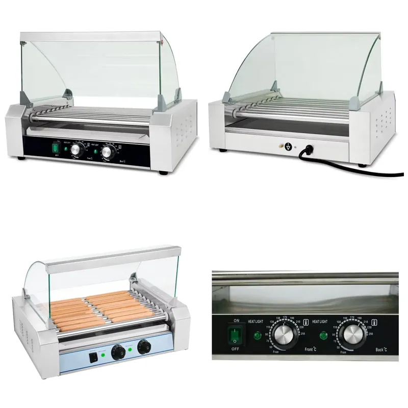 Hot Dog Roller Grill - 2026 9 Rollers Automatic Electric Sausage