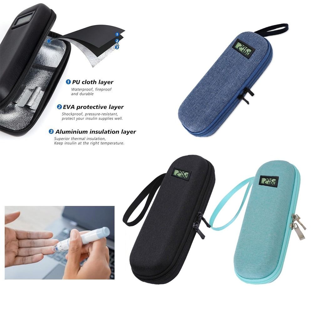 Refrigerated Display Case - Thermometer Display Insulin Cooler Travel Case