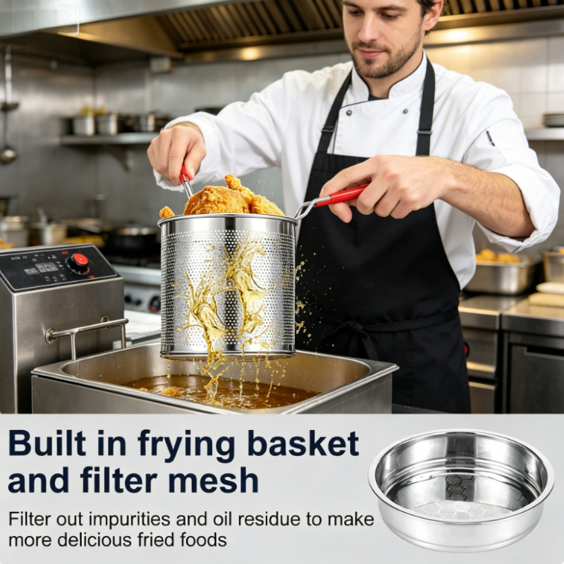 Commercial Kitchen Appliance - Kitchen Stainless Steel Deep Fryer with