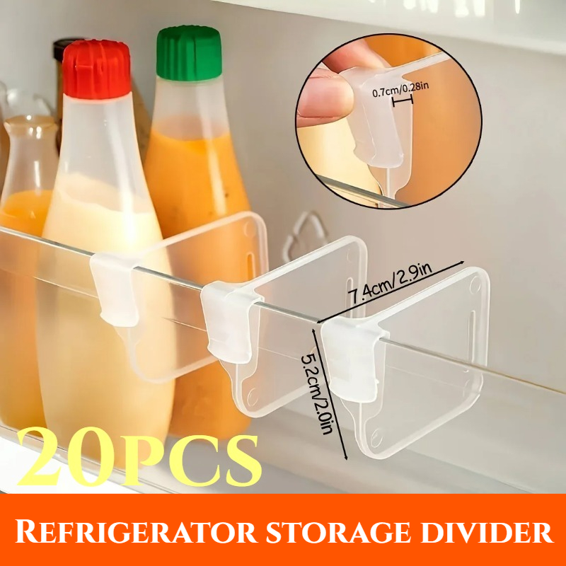 Commercial Kitchen Organiser - 5-20PCS Sturdy Clear Refrigerator Organizer Dividers