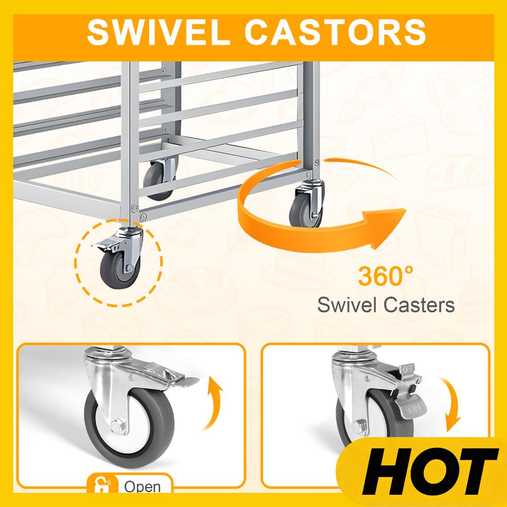 Commercial Kitchen Rack - 18 Tier Aluminum Commercial Kitchen Bun