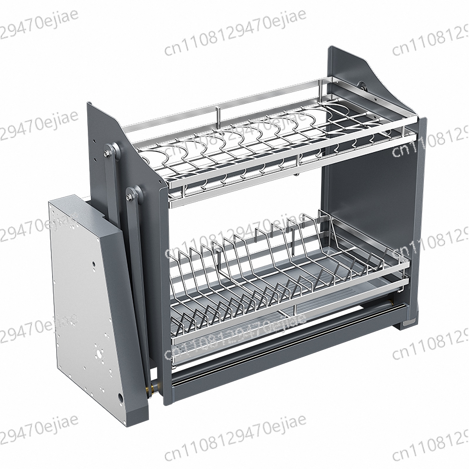 Commercial Kitchen Organiser - AngelParticle Smart Pull-Down Dish Rack –