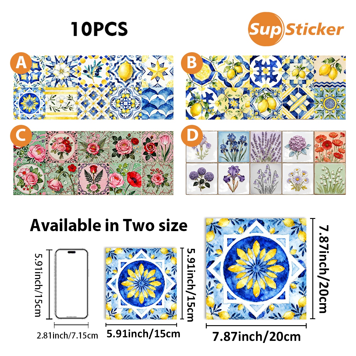 Floral Lemon Peel & Stick Wall - Commercial Kitchen Wall 리뷰 및 가격