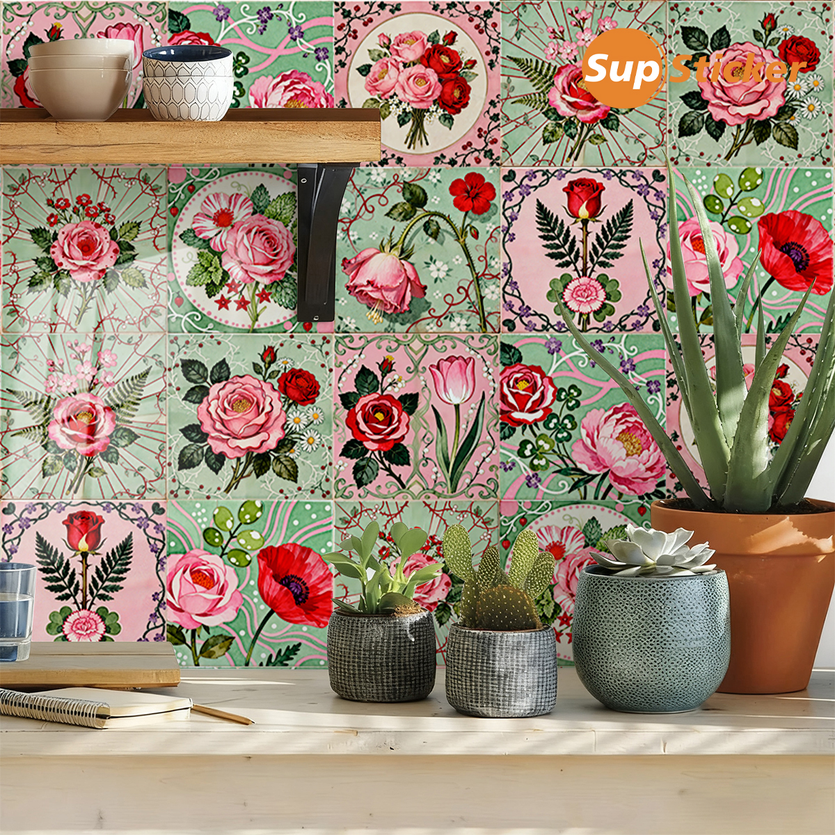 Floral Lemon Peel & Stick Wall - Commercial Kitchen Wall 리뷰 및 가격