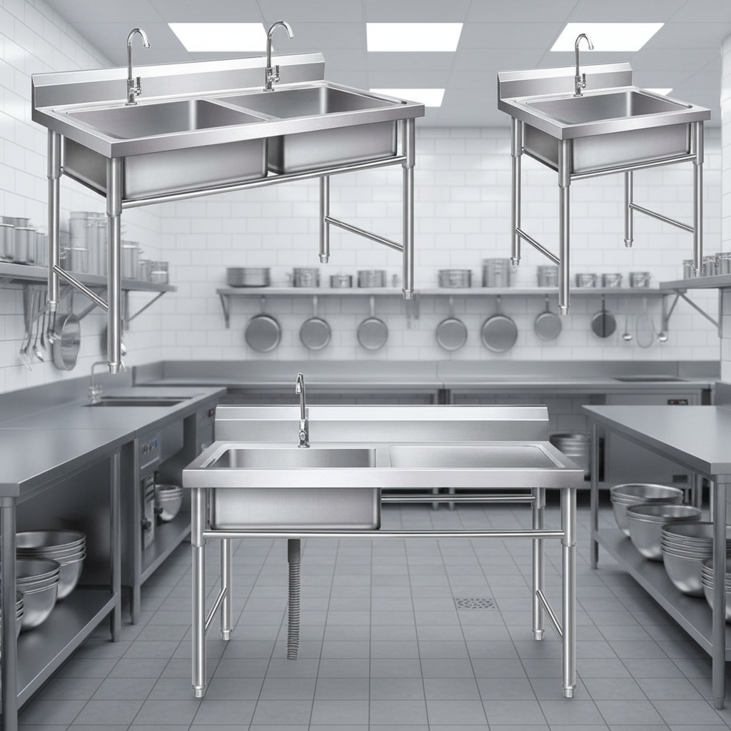 Singapore Hot Selling  Standar - Commercial Kitchen Double Sink review and price