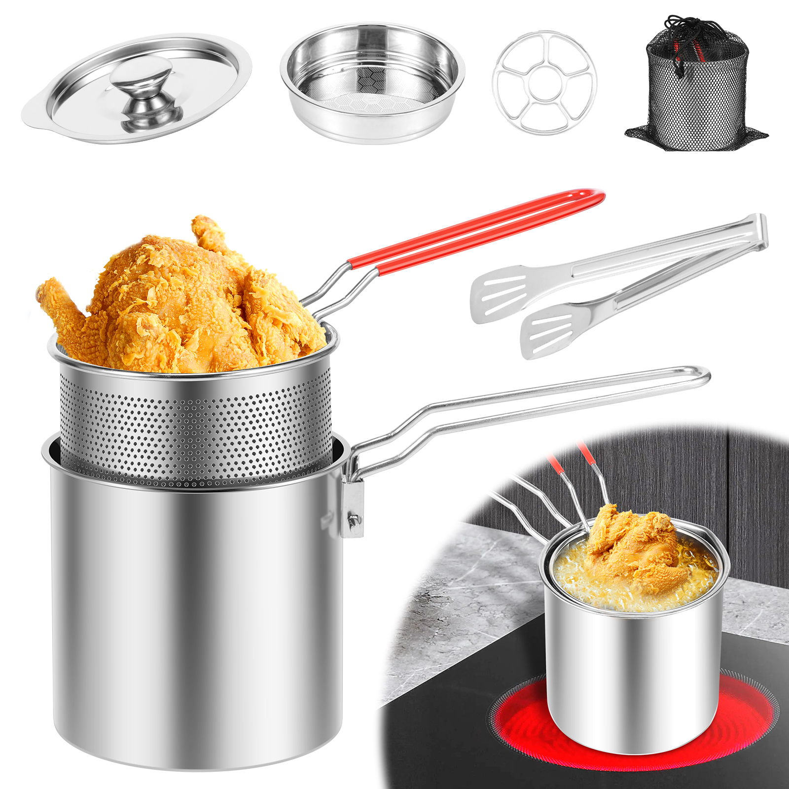 Deep Fryer Pots Stainless Stee - Commercial Kitchen Appliance review and price
