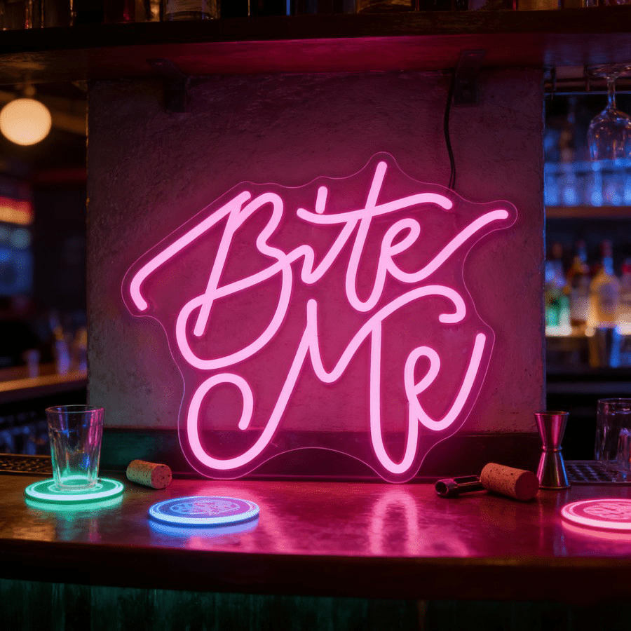 Bite Me Pink LED Neon Sign USB - Commercial Kitchen Ideas review and price