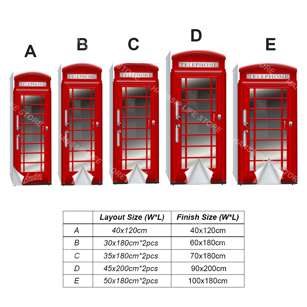 Retro Phone Booth Printed Refr - Commercial Kitchen Wall 리뷰 및 가격
