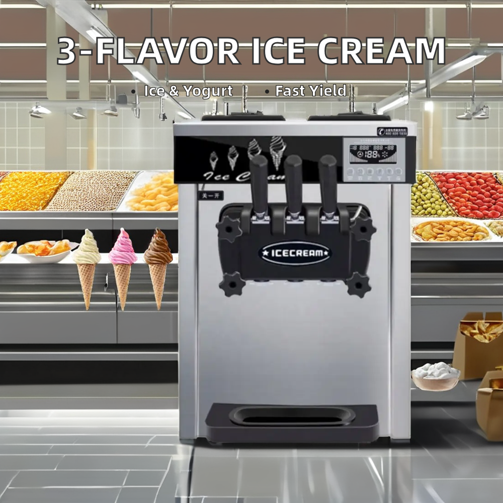 Ice Cream Maker 20-28L/h 3 Fla - Soft Serve Ice Cream Machine review and price