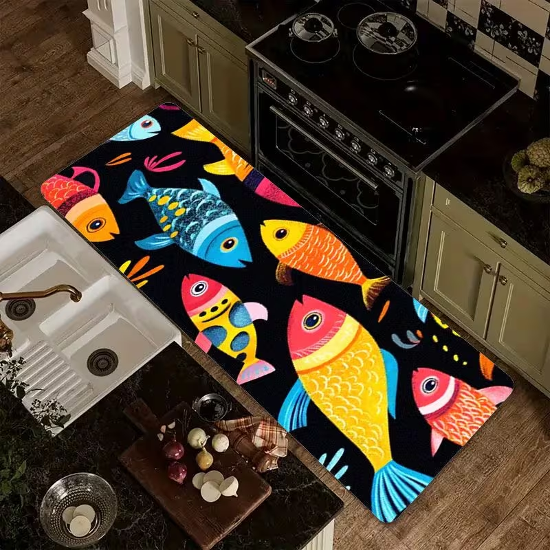 Nautical Fish Print Kitchen Ru - Commercial Kitchen Mats Anti Fatigue 리뷰 및 가격