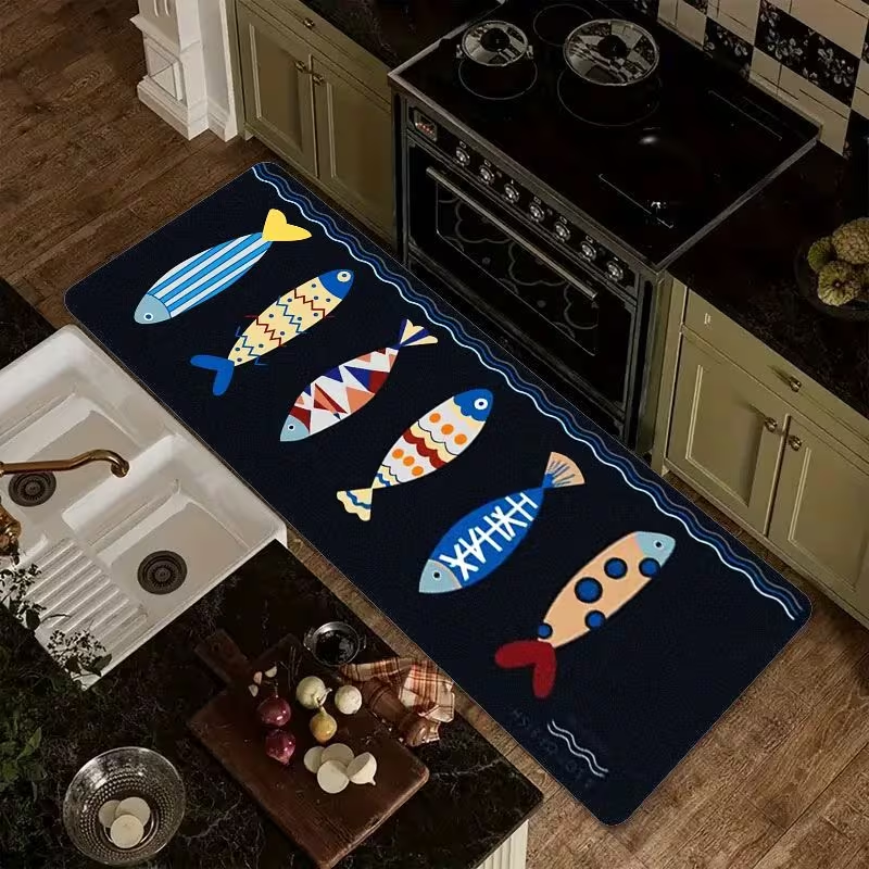 Nautical Fish Print Kitchen Ru - Commercial Kitchen Mats Anti Fatigue 리뷰 및 가격