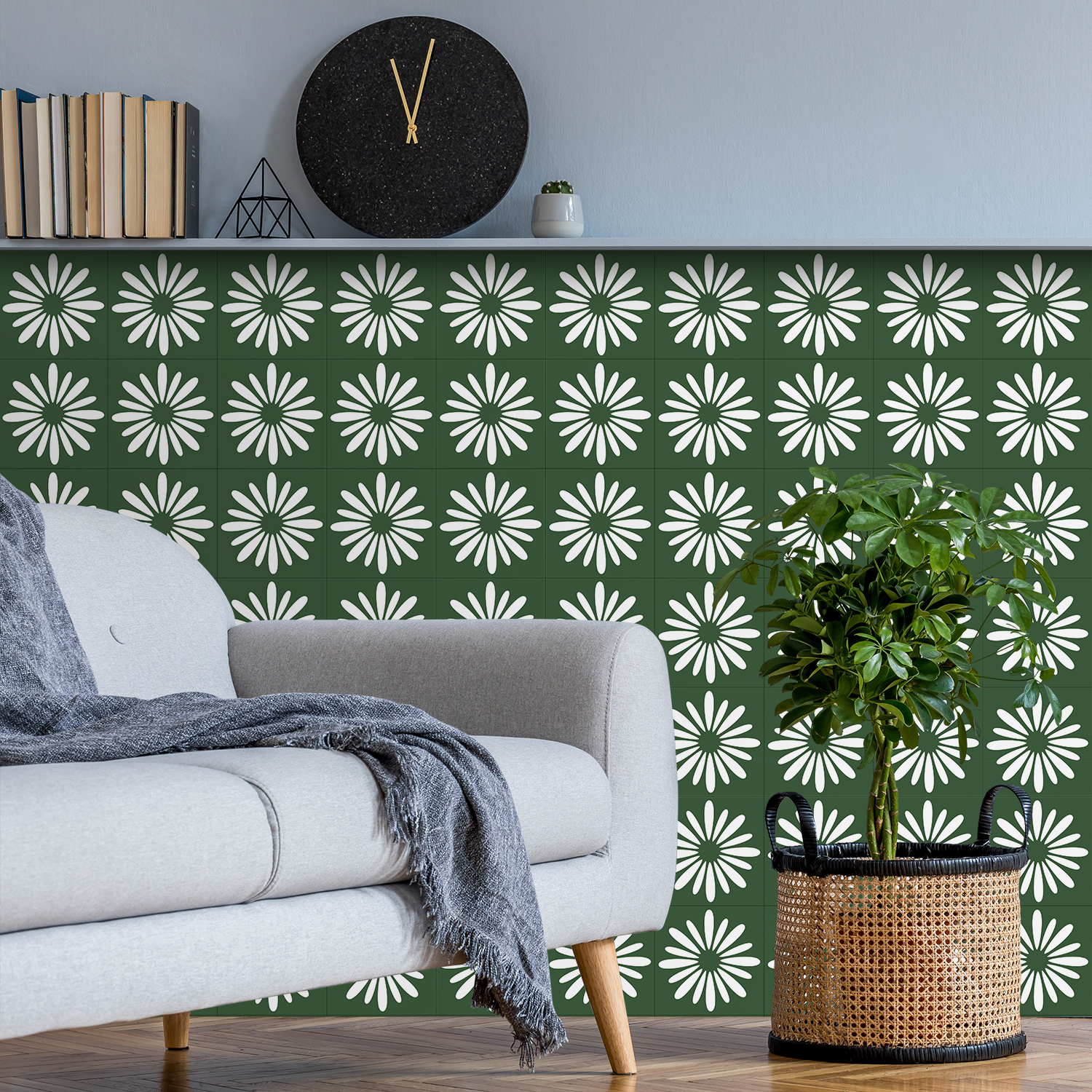 10pcs Green Daisy Matte Surfac - Commercial Kitchen Wall 리뷰 및 가격