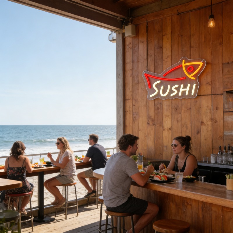 SUSHI Fish LED Neon Sign Japan - Commercial Kitchen Japanese review and price
