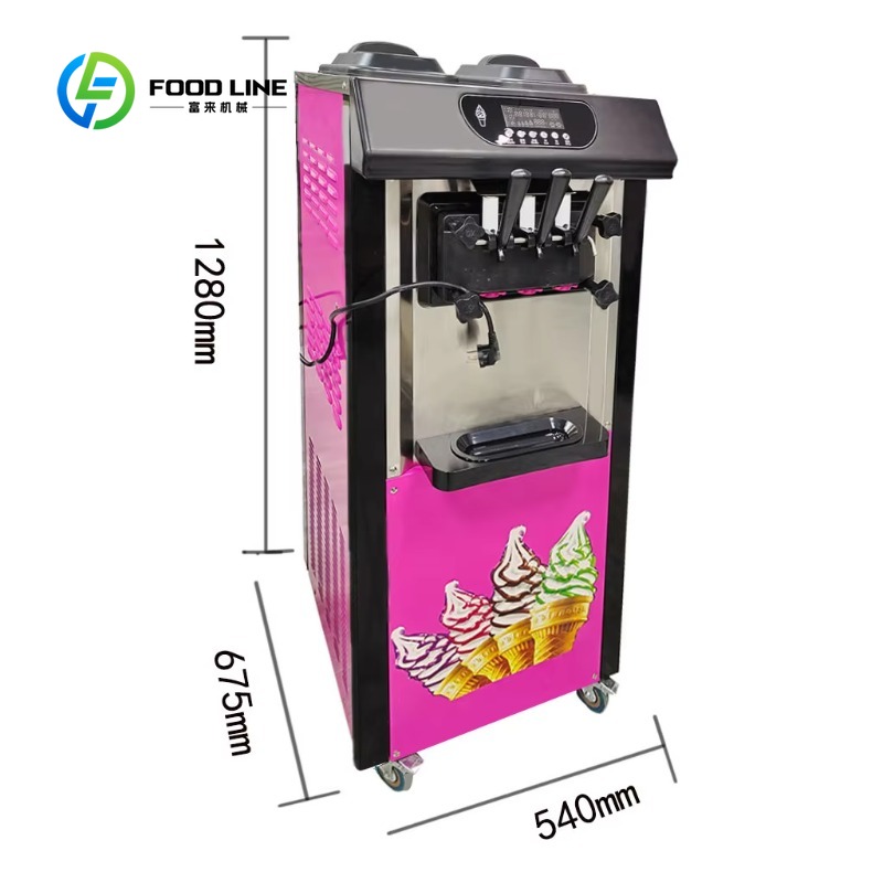 Customized 3 Flavors 20-28 L/H - Soft Serve Ice Cream Machine review and price