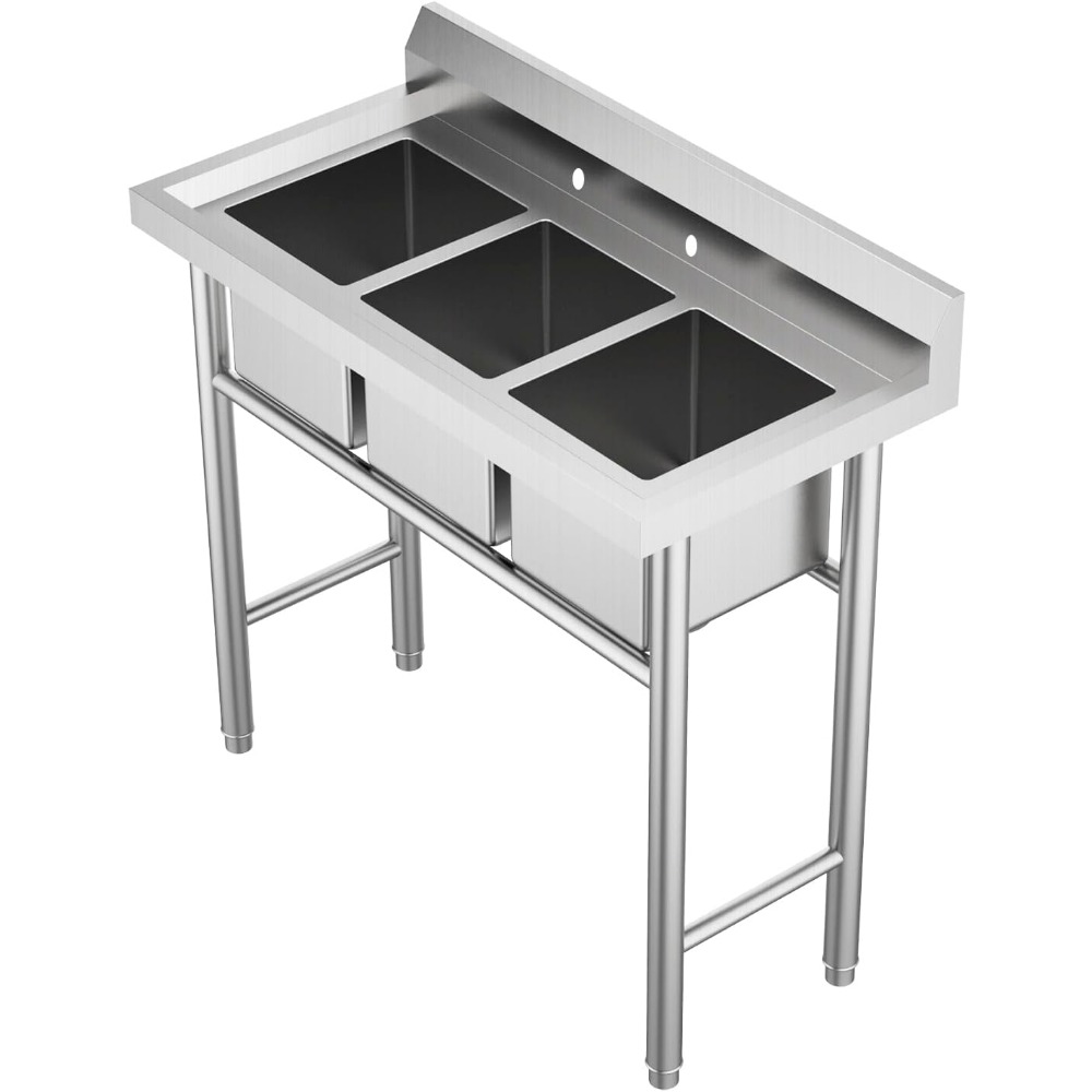 Commercial Triple Bowl Kitchen - Commercial Kitchen Double Sink review and price