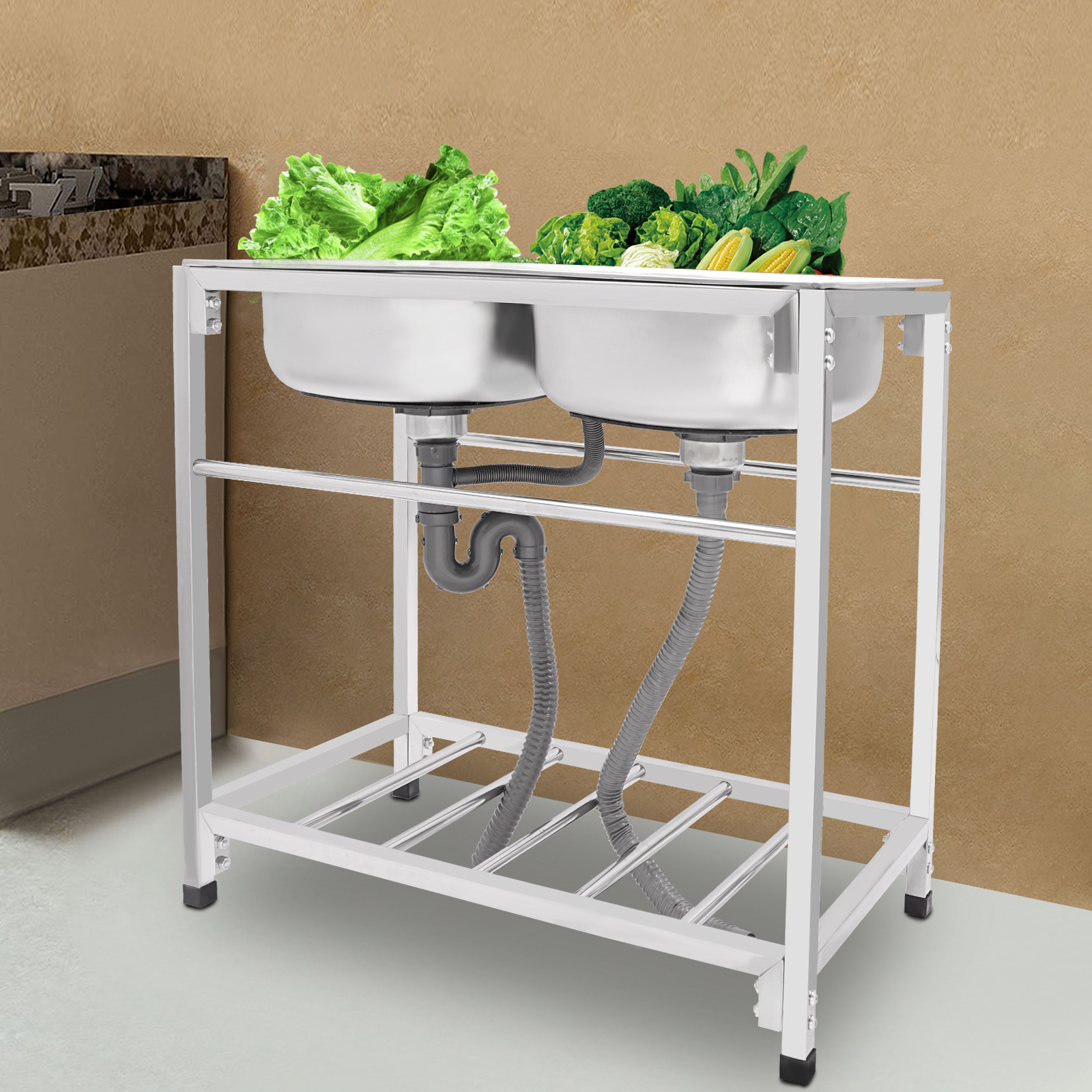 Freestanding Commercial Double - Commercial Kitchen Double Sink review and price