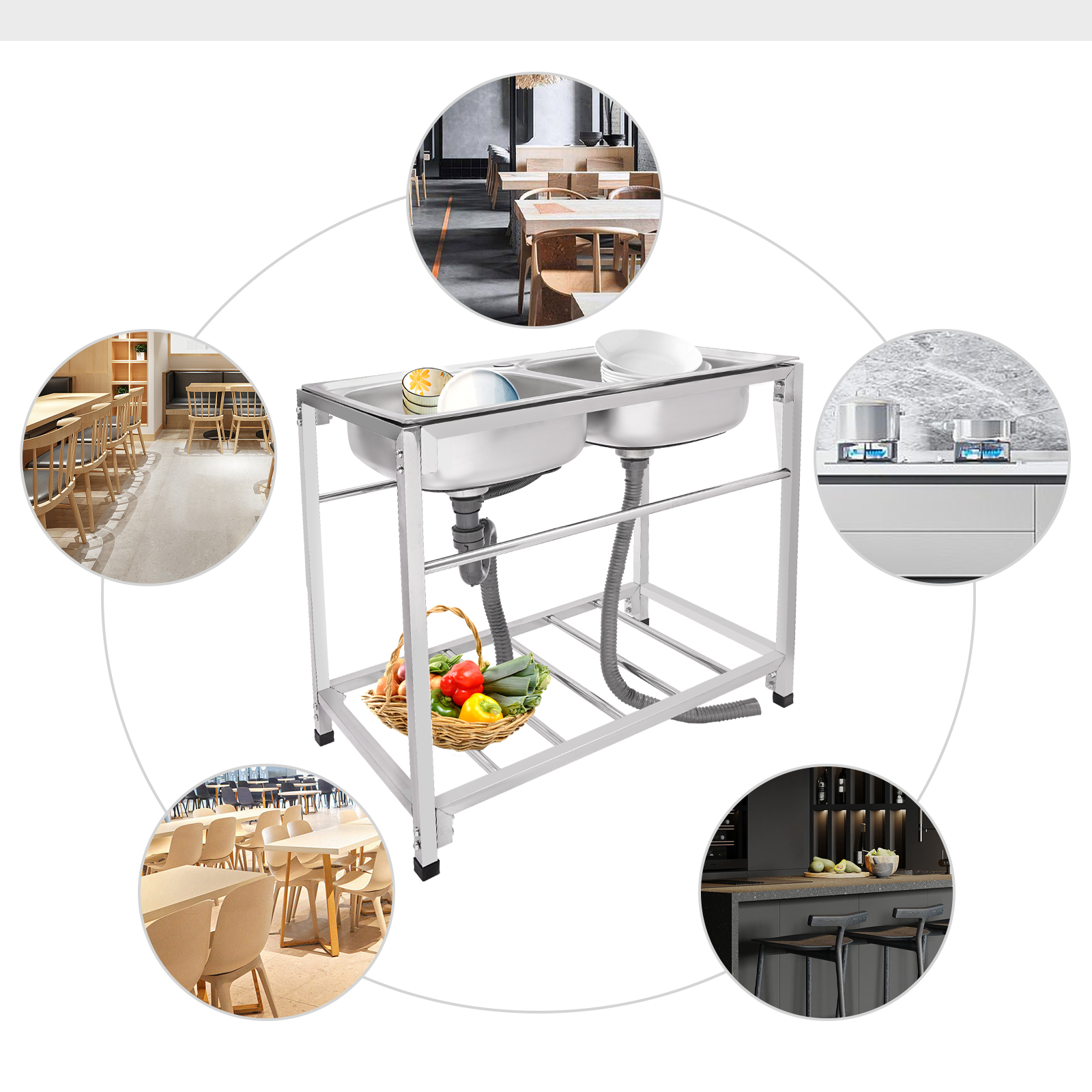 Freestanding Commercial Double - Commercial Kitchen Double Sink review and price