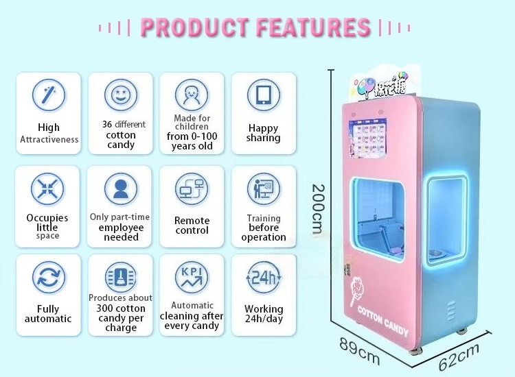 Outdoor Fully Automatic Cotton - Candy Floss Machine Commercial review and price