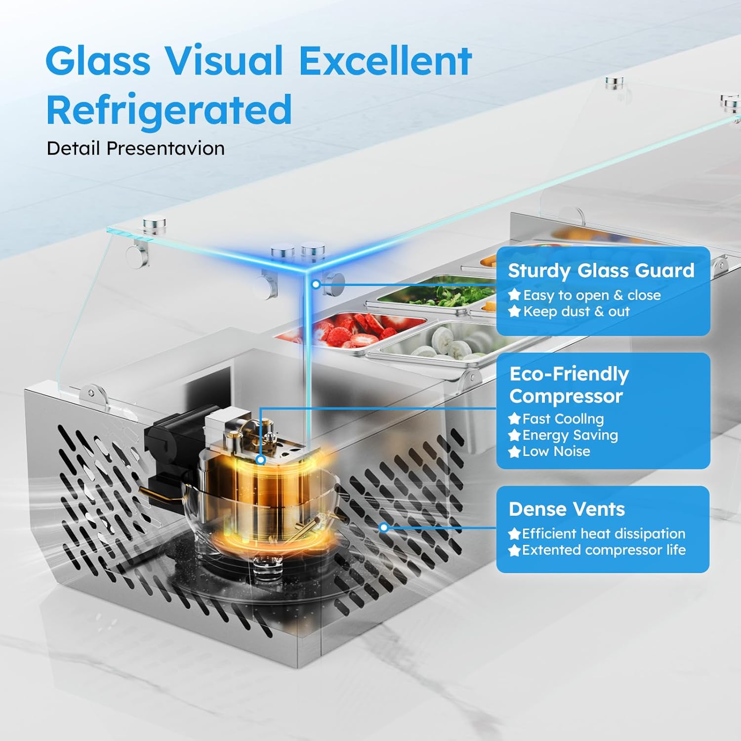 ETL Certified 40 inch Sandwich - Refrigerated Display Case review and price