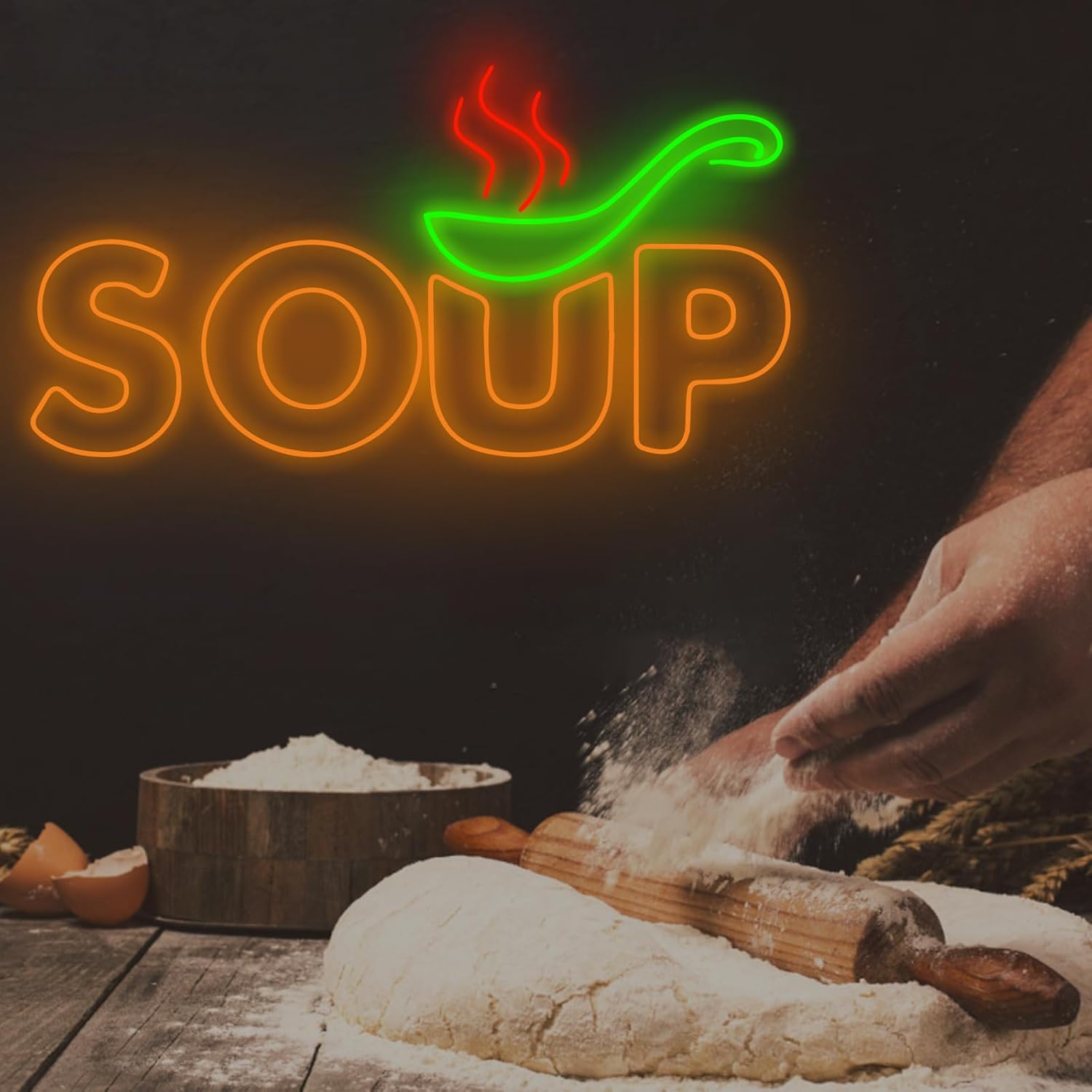 Soup Neon Sign USB Powered Foo - Commercial Kitchen Japanese review and price