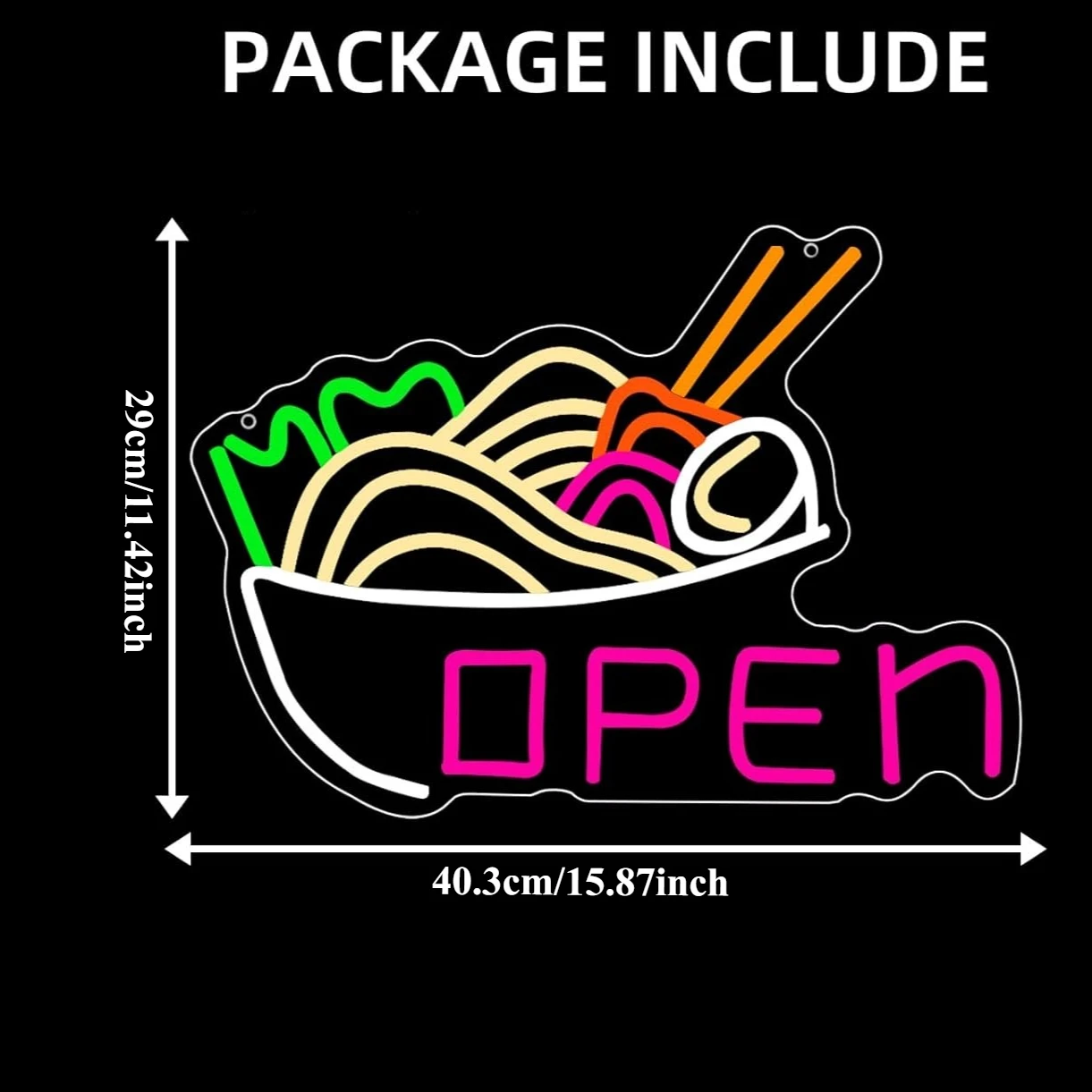 Ramen Bowl Neon Light Open LED - Commercial Kitchen Japanese review and price