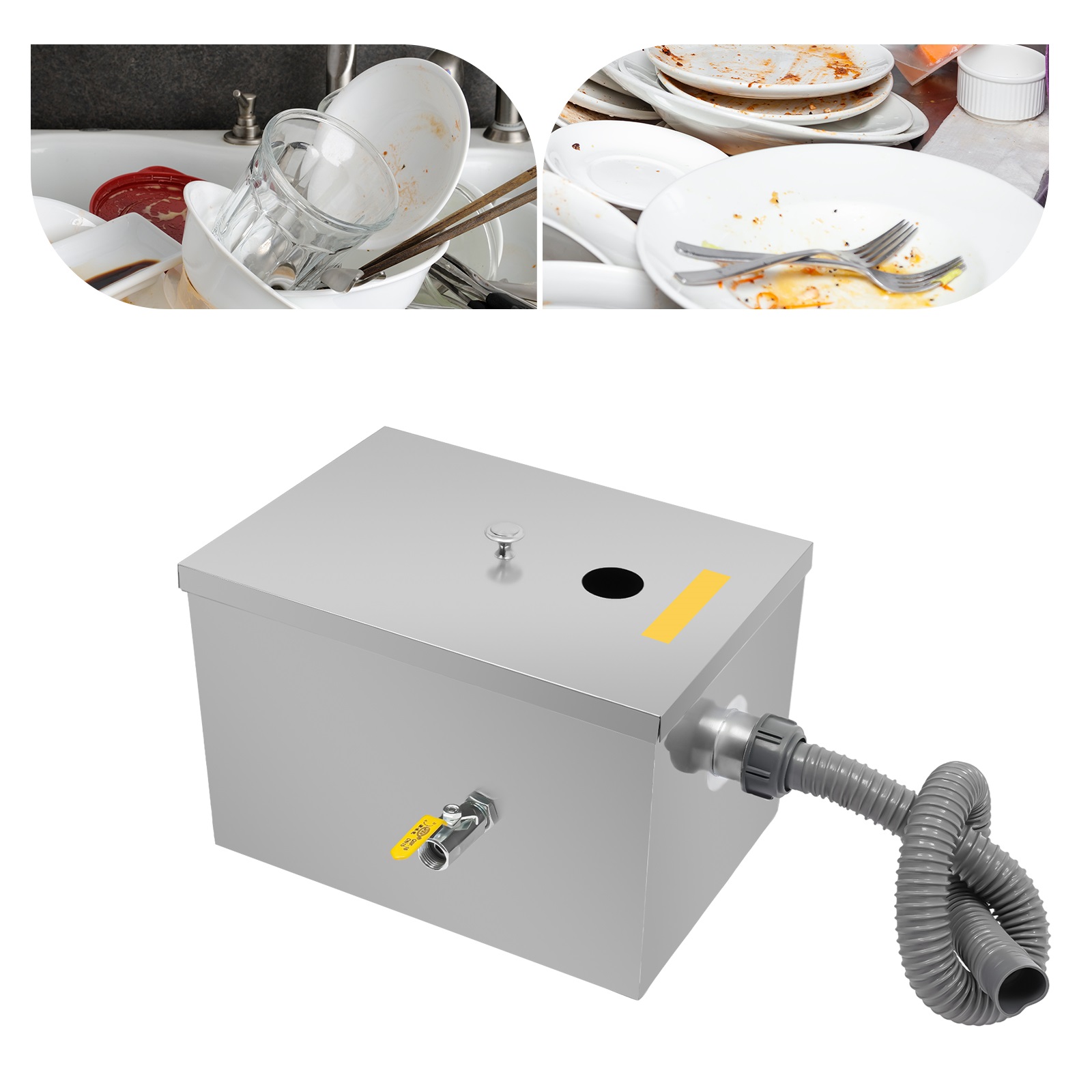 w/Drainage Pipe+Lid for Kitche - Commercial Kitchen Grease Interceptor review and price