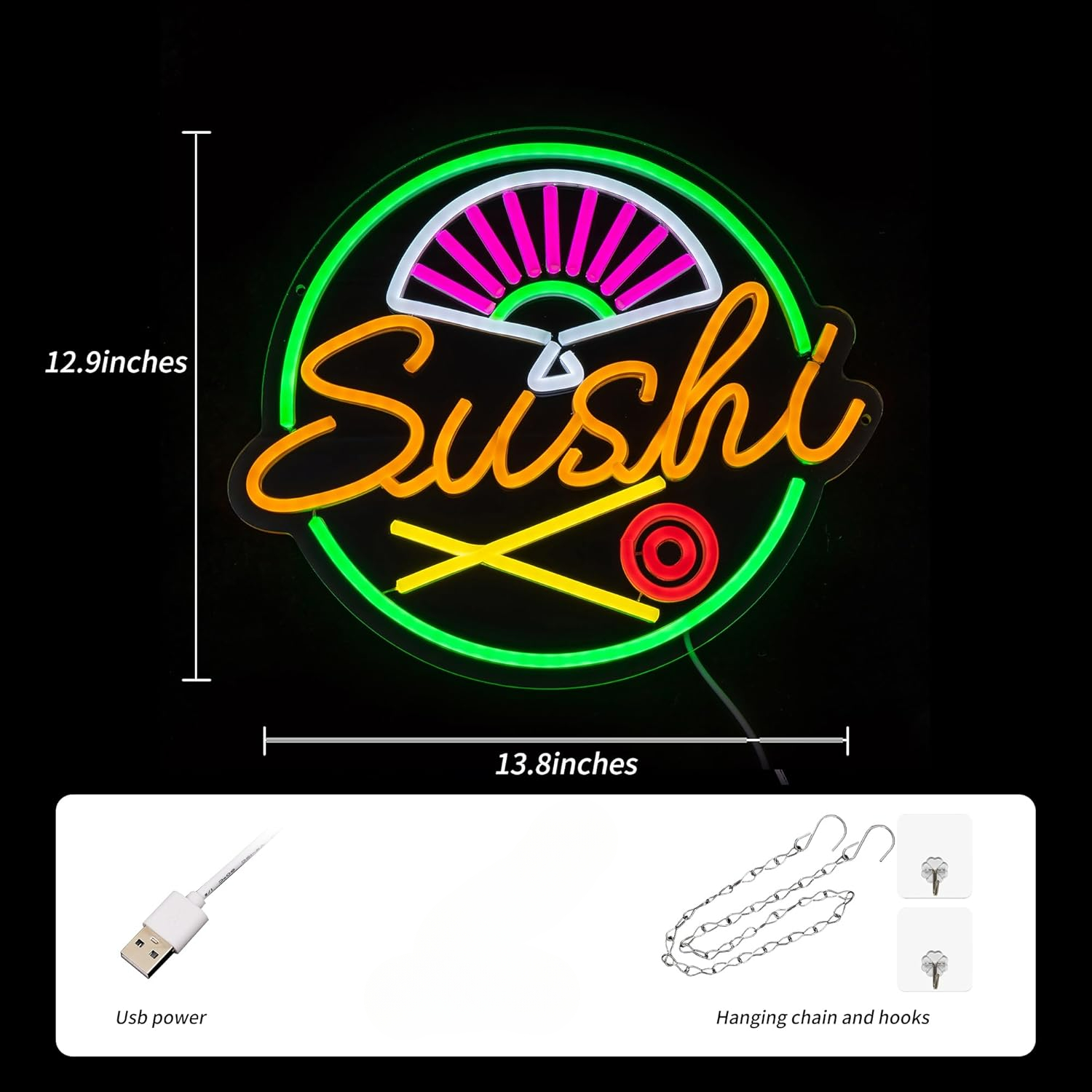 Sushi Neon Sign for Wall Decor - Commercial Kitchen Japanese review and price