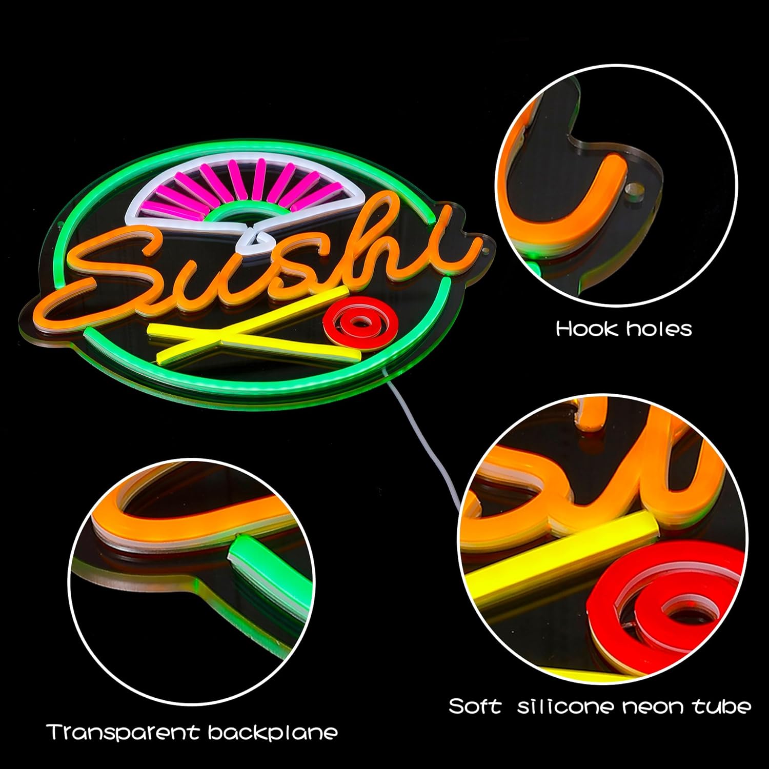 Sushi Neon Sign for Wall Decor - Commercial Kitchen Japanese review and price