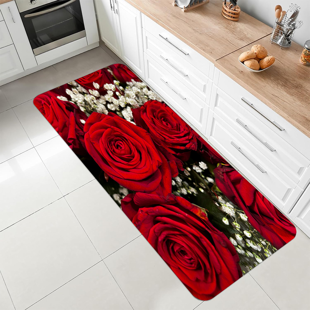 Luxury Red Rose Kitchen Runner - Commercial Kitchen Mats Anti Fatigue 리뷰 및 가격
