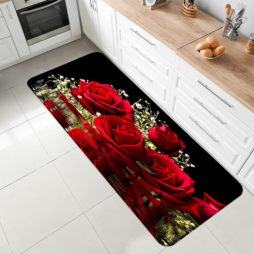 Luxury Red Rose Kitchen Runner - Commercial Kitchen Mats Anti Fatigue 리뷰 및 가격
