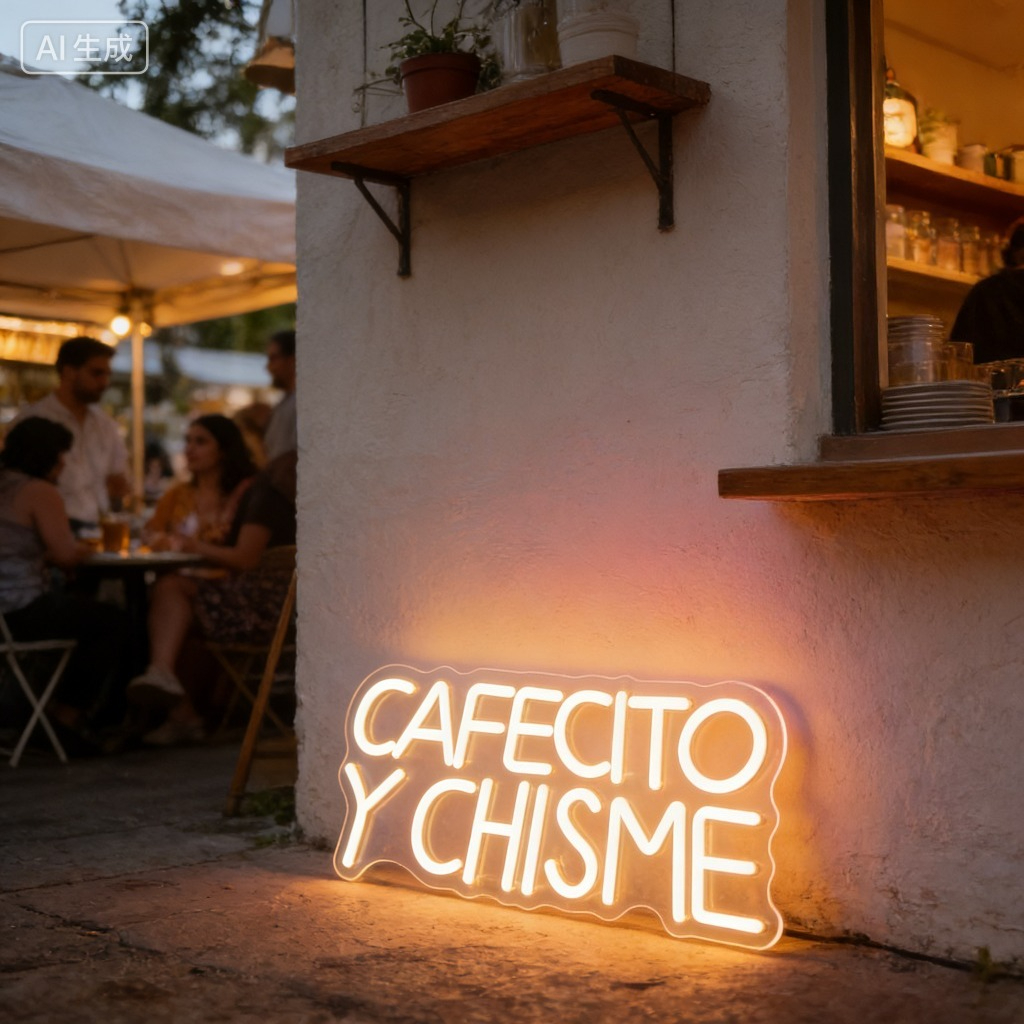 Cafecito Y Chisme Spanish Neon - Commercial Kitchen Ideas review and price