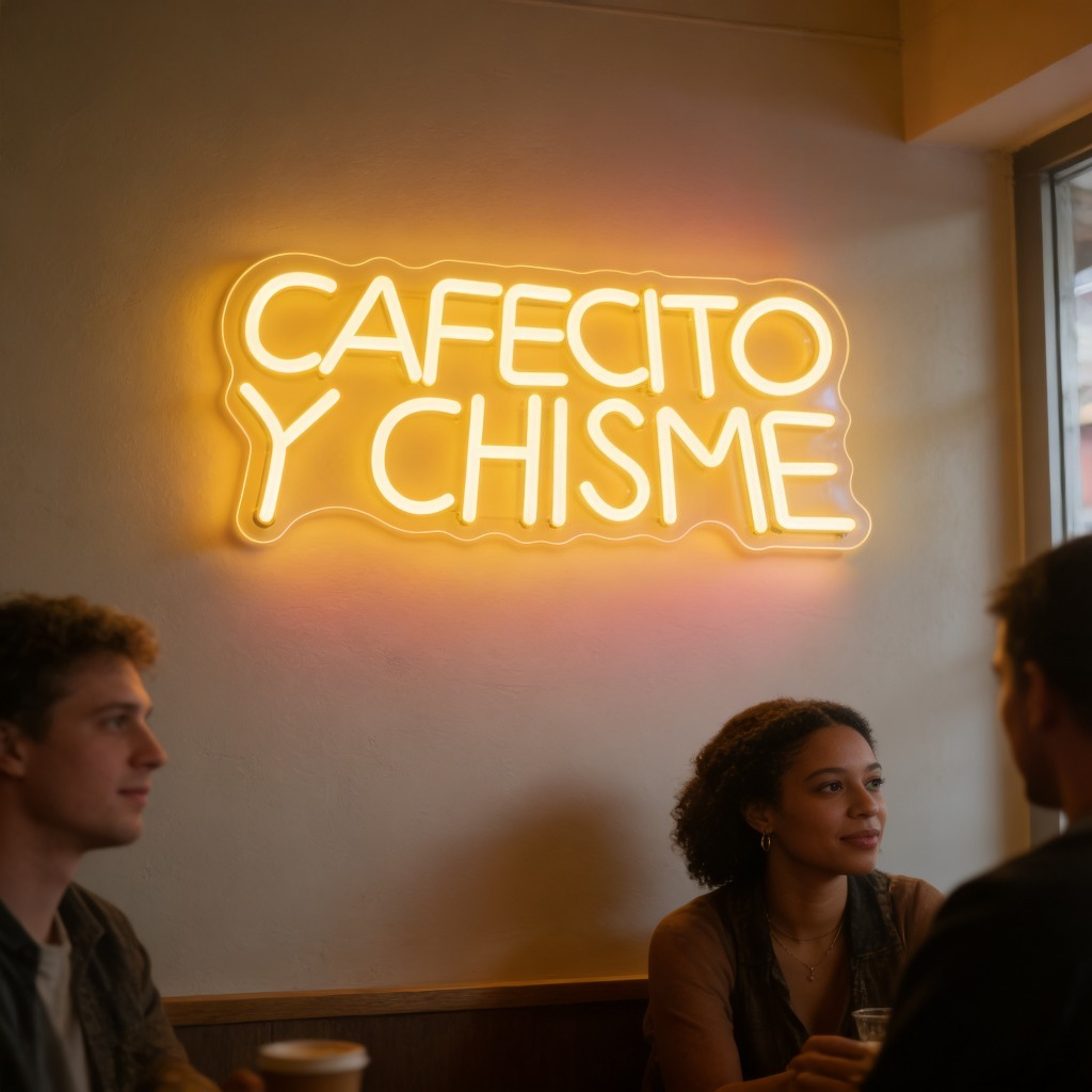 Cafecito Y Chisme Spanish Neon - Commercial Kitchen Ideas review and price