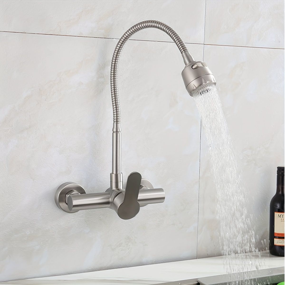 Wall-mounted kitchen faucet, s - Commercial Kitchen Double Sink review and price
