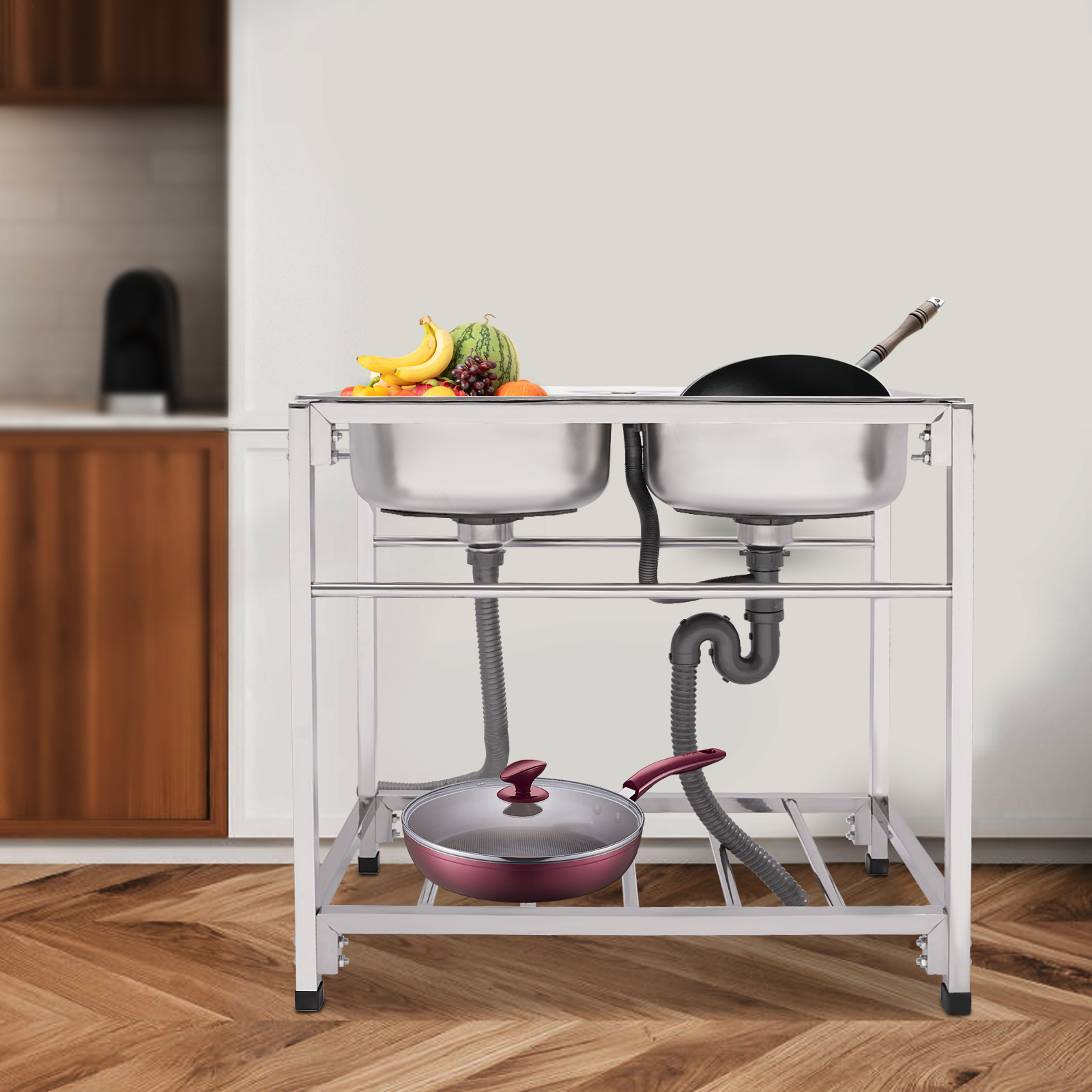 Free Standing Kitchen Commerci - Commercial Kitchen Double Sink review and price