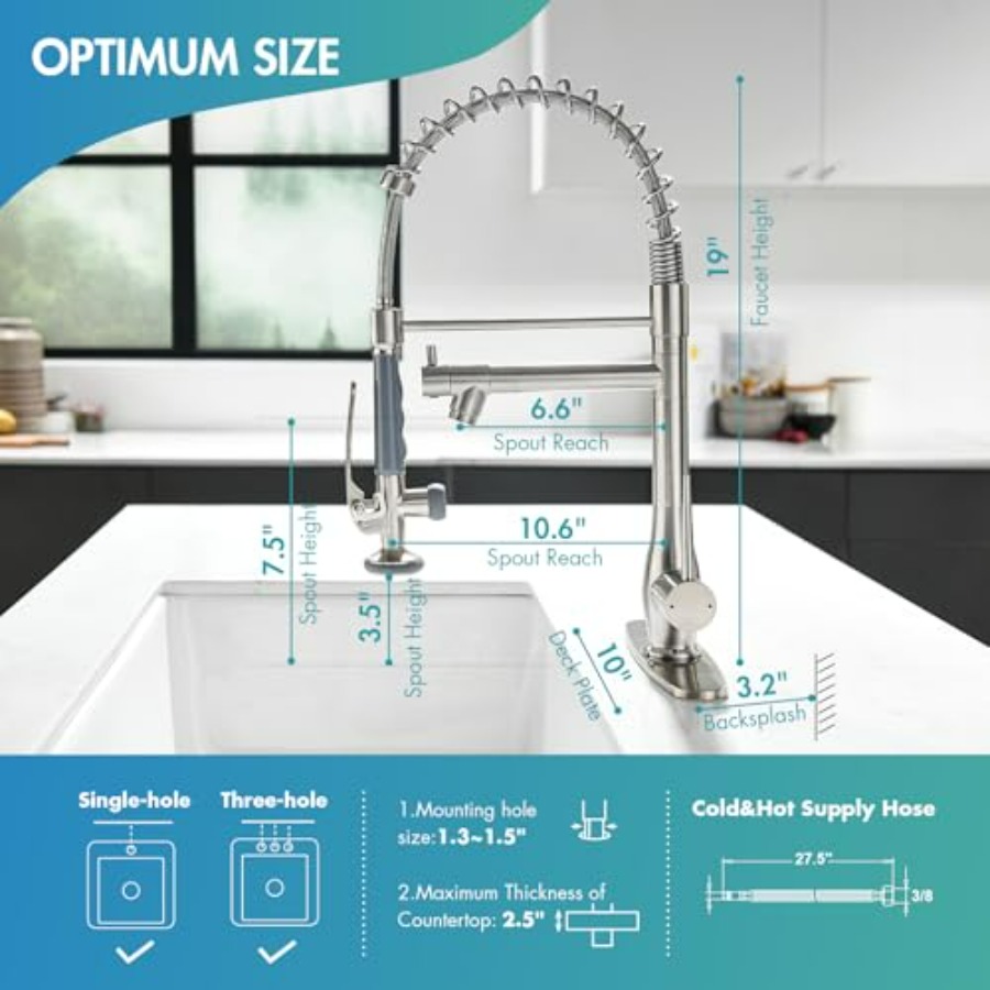 Kitchen Faucet with Pull Down  - Commercial Kitchen Double Sink review and price