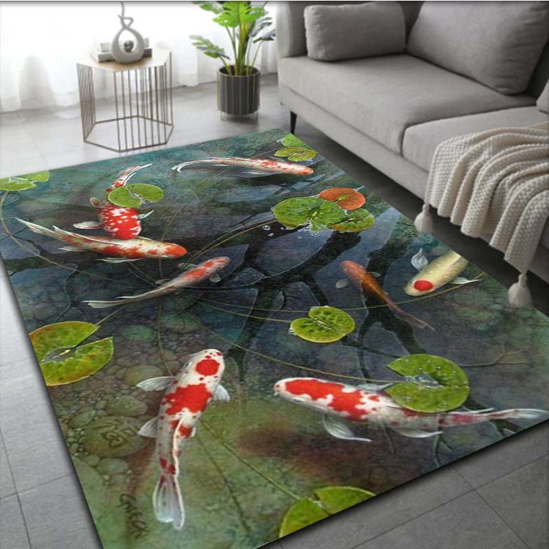 1pc 3D Koi Fish Rug - Non-Slip - Commercial Kitchen Mats Anti Fatigue 리뷰 및 가격