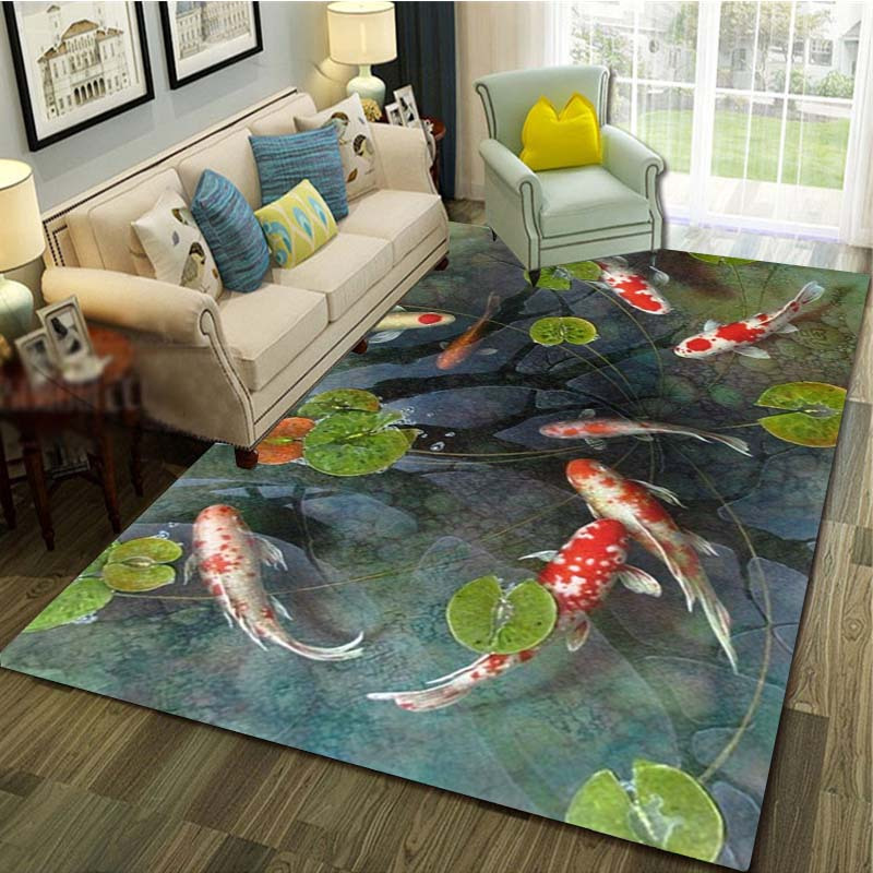1pc 3D Koi Fish Rug - Non-Slip - Commercial Kitchen Mats Anti Fatigue 리뷰 및 가격