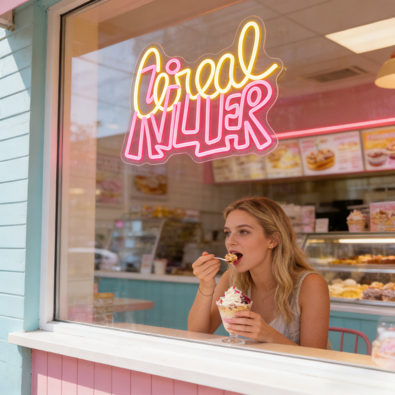 Cereal Killer Yellow Pink LED  - Commercial Kitchen Ideas review and price