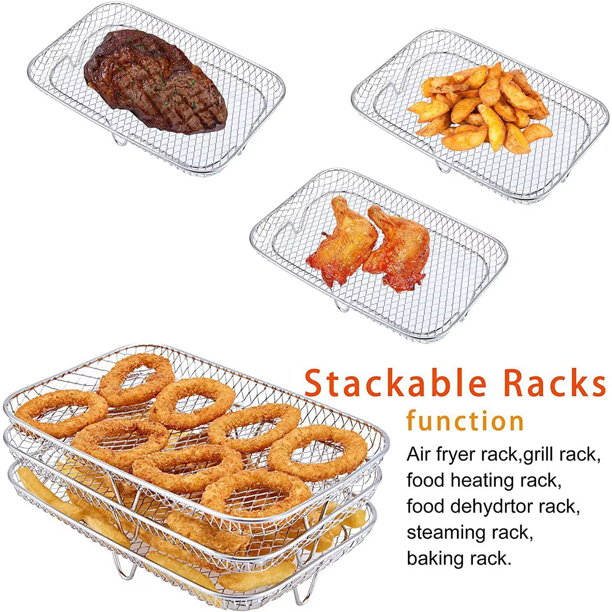 1/2/3pcs Air Fryer Rack Stacka - Commercial Kitchen Steamer 리뷰 및 가격