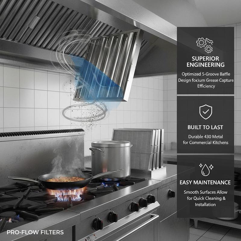 6 Pieces Range Hood Baffles 19 - Commercial Kitchen Hood Design review and price