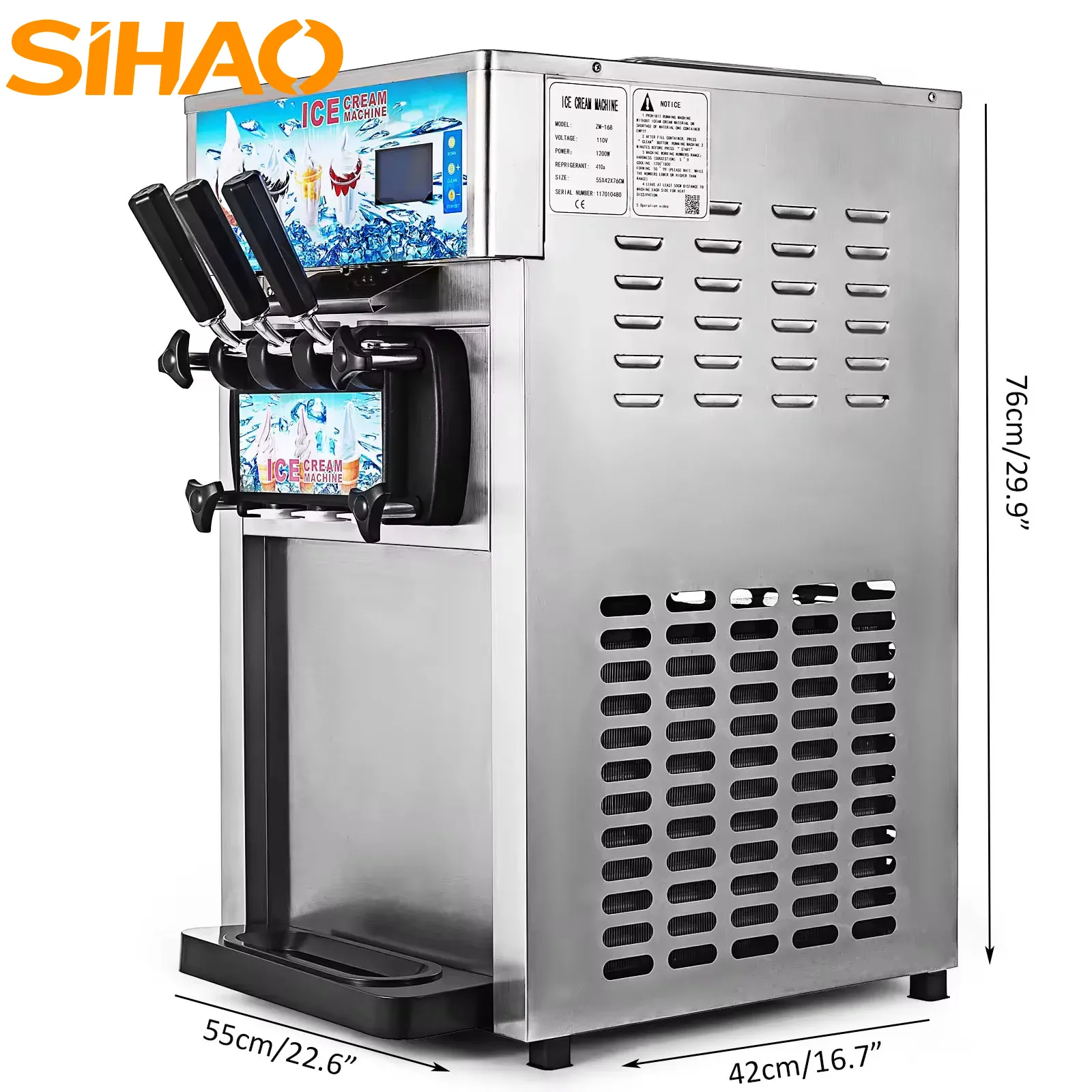 SIHAO 3-Flavor Commercial Soft - Soft Serve Ice Cream Machine review and price